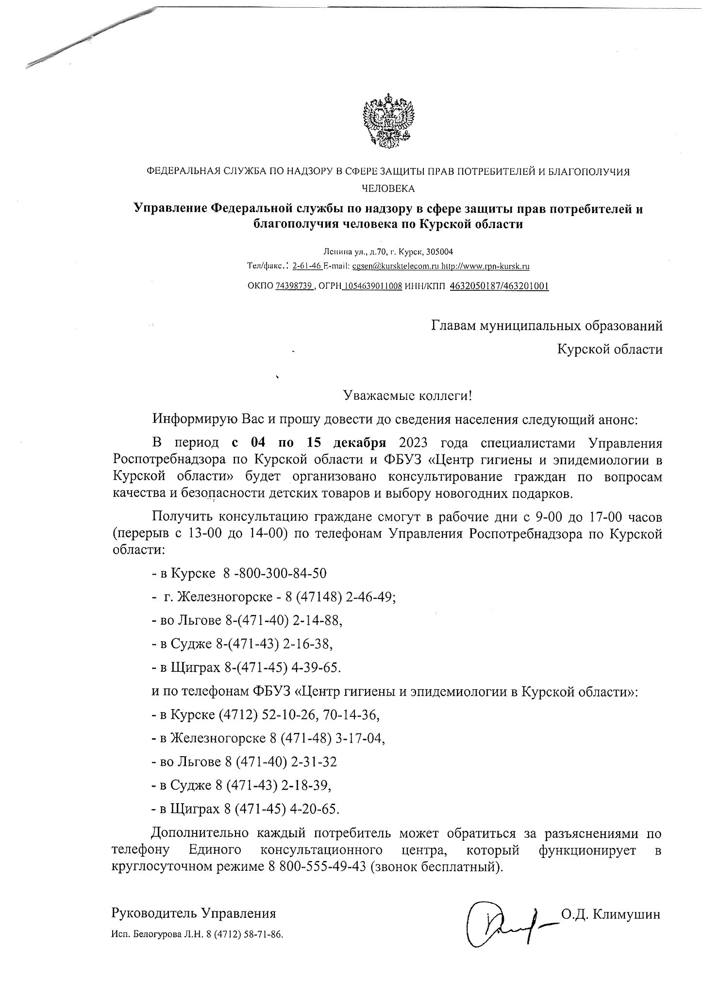 Консультирование граждан по вопросам качества детских товаров и выбору новогодних подарков.